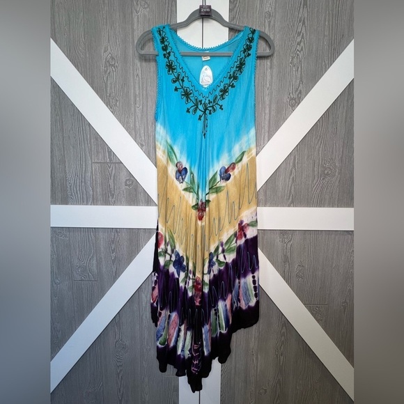 Ace Fashion Dresses & Skirts - 286. Ace Fashion Print Umbrella Multicolor Sleeveless Dress O/S